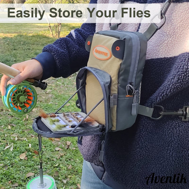 Aventik Fly Fishing Chest Bag Ultra Light Multiple Pockets Chest Pack with Vest Pack Tool Combo C - Image 3